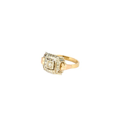 Bague Tank en or jaune et or blanc avec diamant - Castafiore
