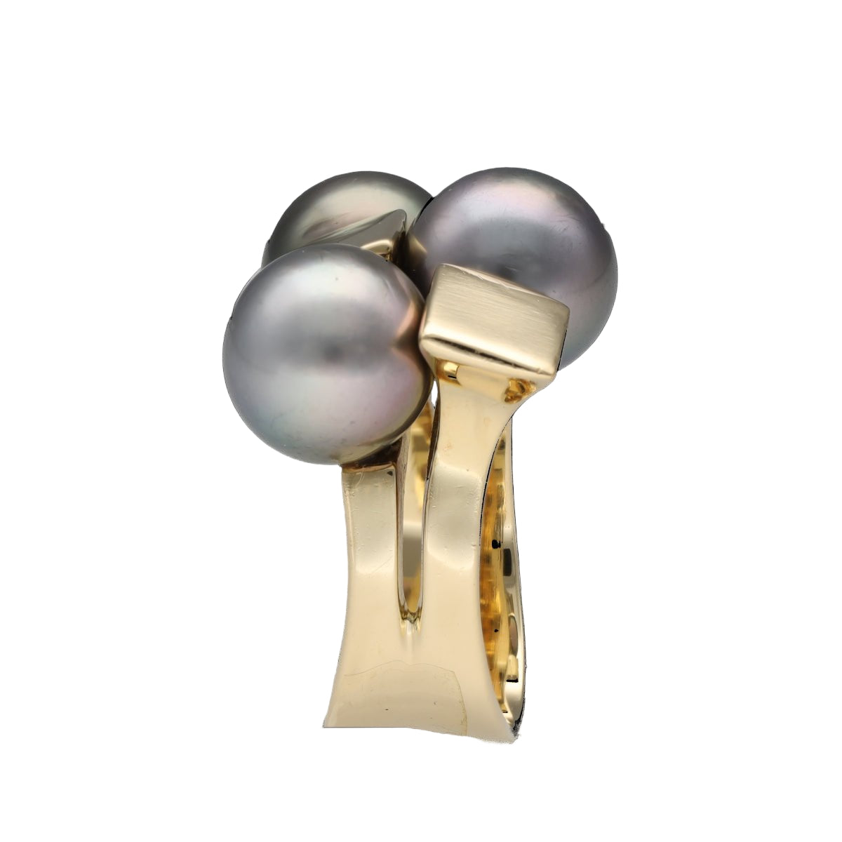 Bague Tank en or jaune et perles - Castafiore