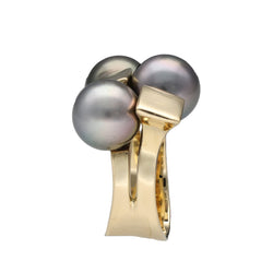 Bague Tank en or jaune et perles - Castafiore