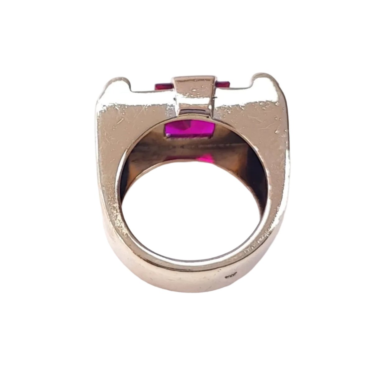 Bague Tank en or jaune et rubis - Castafiore