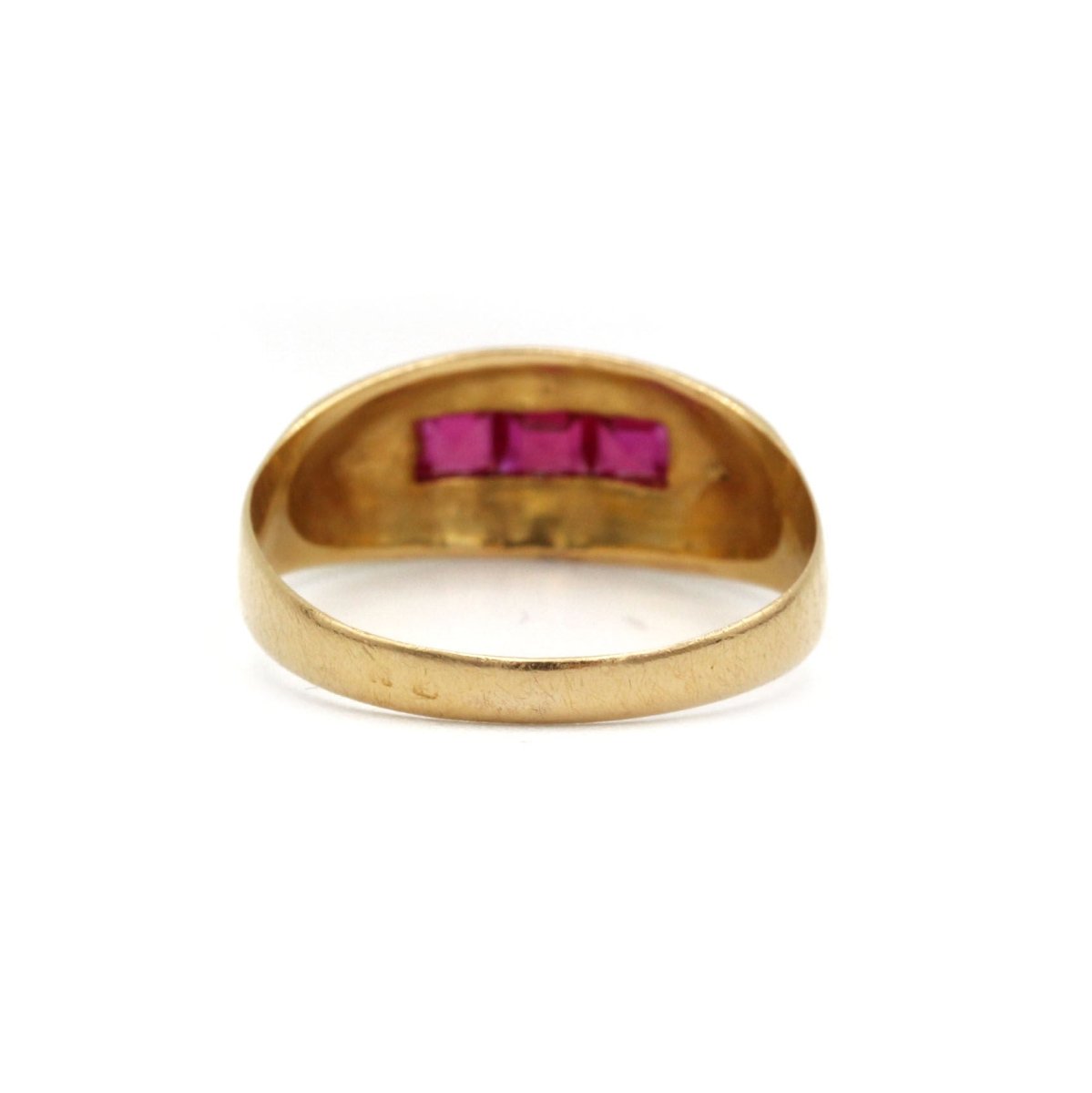 Bague Tank en or jaune et rubis - Castafiore