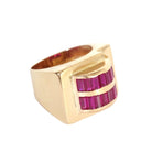 Bague Tank en or jaune et rubis - Castafiore