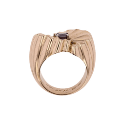 Bague Tank en or jaune et saphir - Castafiore