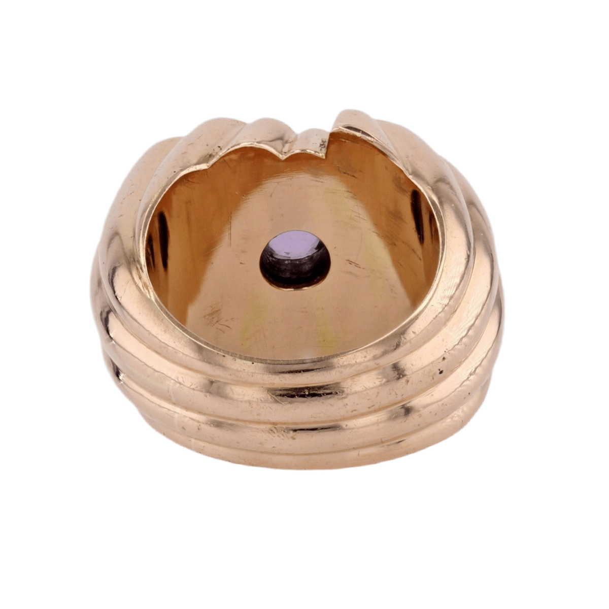 Bague Tank en or jaune et saphir - Castafiore