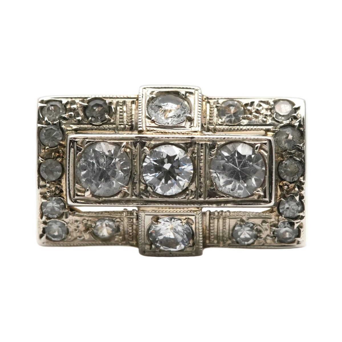 Bague Tank en or jaune et saphirs - Castafiore