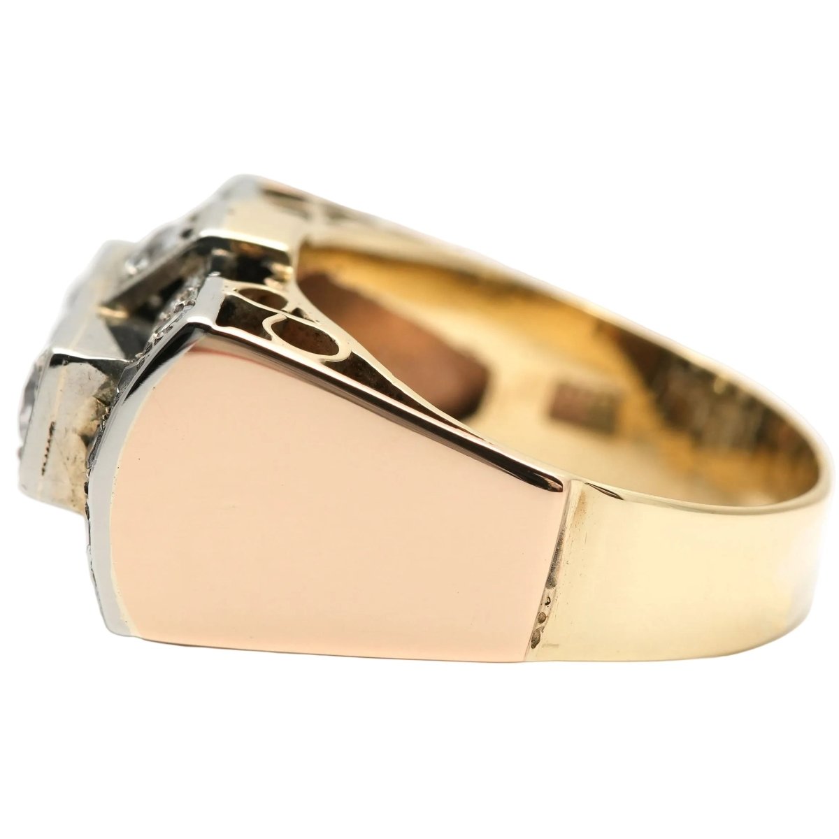 Bague Tank en or jaune et saphirs - Castafiore