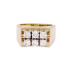 Bague Tank en or jaune, or blanc et diamants - Castafiore