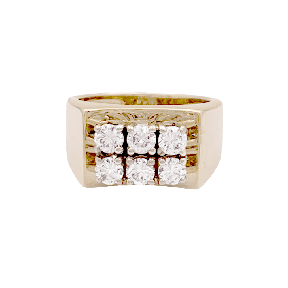 Bague Tank en or jaune, or blanc et diamants - Castafiore