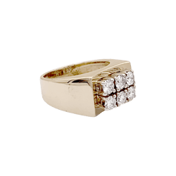 Bague Tank en or jaune, or blanc et diamants - Castafiore