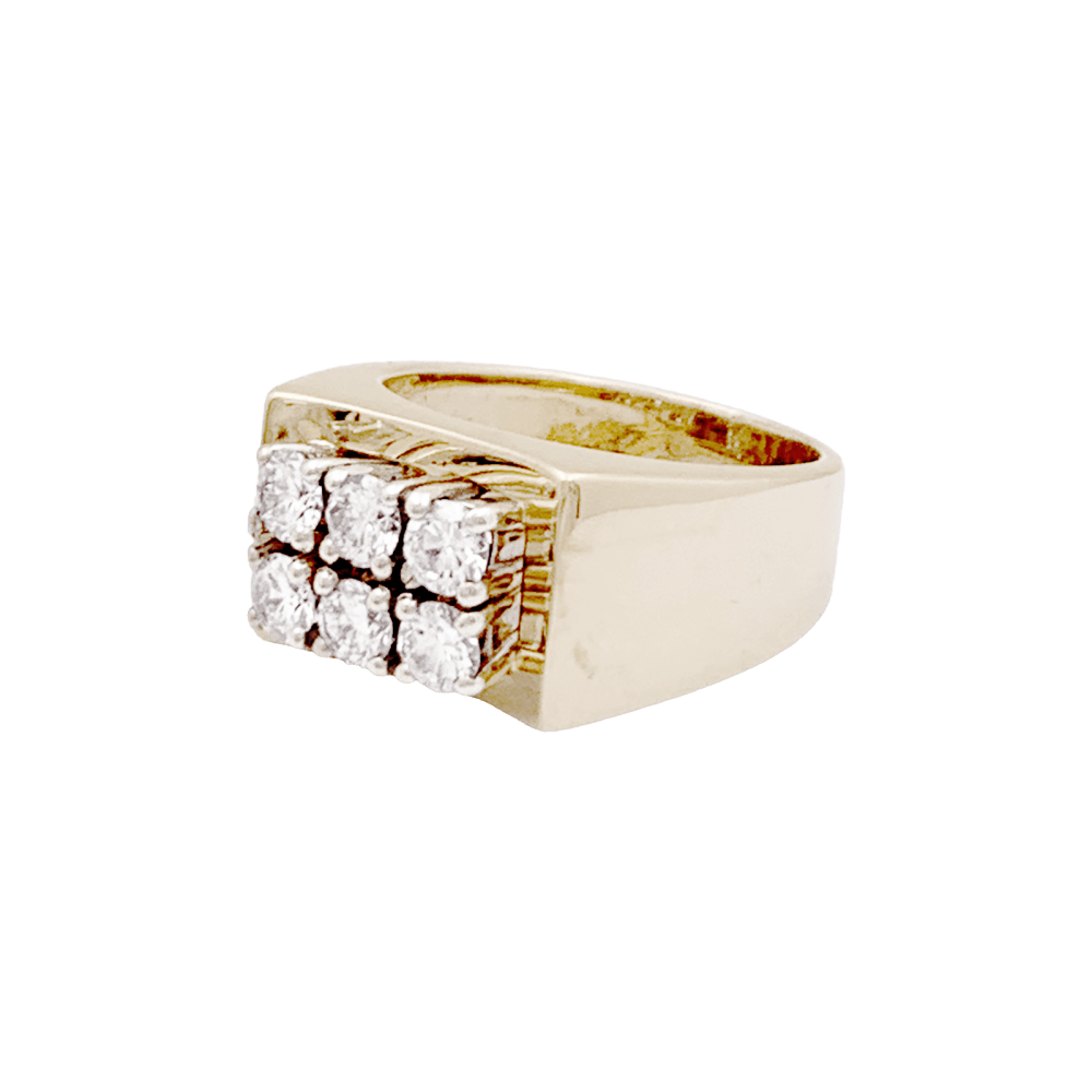 Bague Tank en or jaune, or blanc et diamants - Castafiore