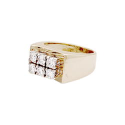 Bague Tank en or jaune, or blanc et diamants - Castafiore