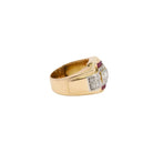 Bague Tank en or jaune, platine, diamant et rubis - Castafiore