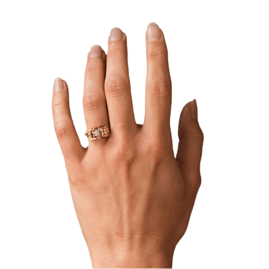 Bague Tank en or jaune, platine et diamant - Castafiore