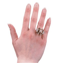 Bague Tank en or jaune, platine et diamants - Castafiore