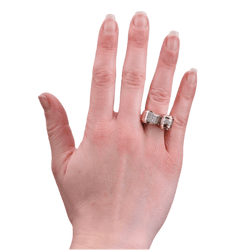 Bague Tank en or jaune, platine et diamants - Castafiore