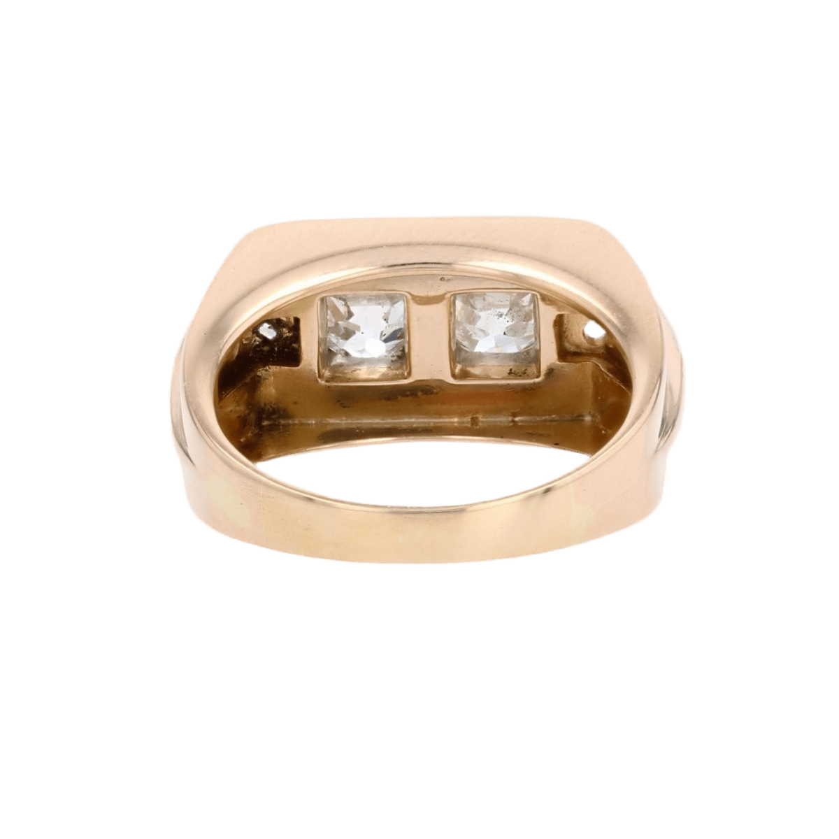 Bague Tank en or jaune, platine et diamants - Castafiore