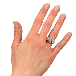 Bague Tank en or jaune, platine et diamants - Castafiore