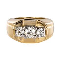 Bague Tank en or jaune, platine et diamants - Castafiore