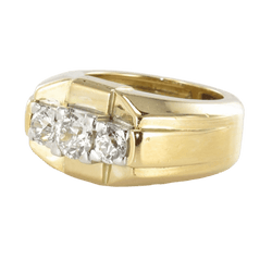 Bague Tank en or jaune, platine et diamants - Castafiore