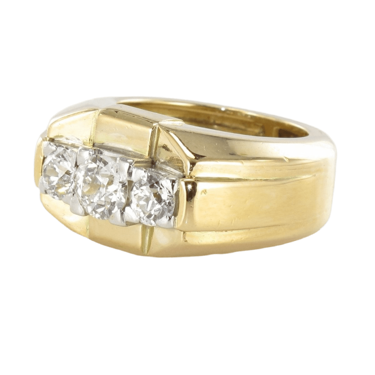 Bague Tank en or jaune, platine et diamants - Castafiore