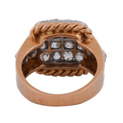 Bague Tank en or jaune, platine et diamants - Castafiore