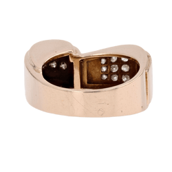 Bague Tank en or jaune, platine et diamants - Castafiore