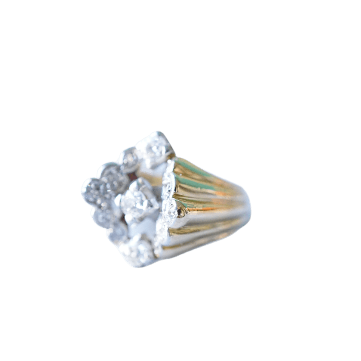 Bague Tank en or jaune, platine et diamants - Castafiore