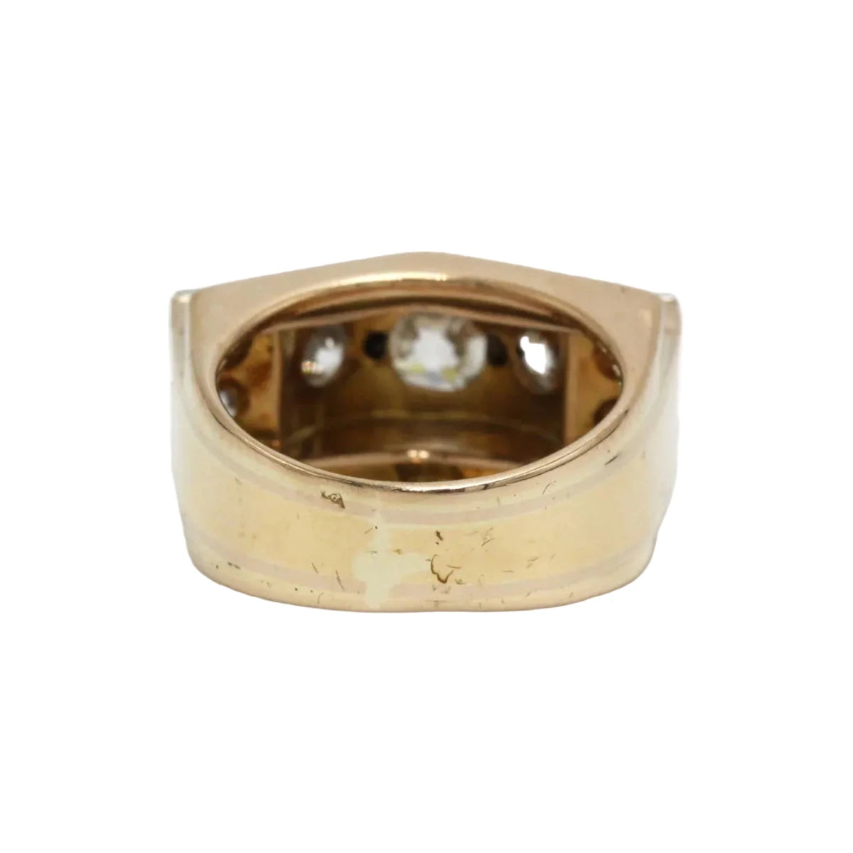 Bague Tank en or jaune, platine et diamants - Castafiore