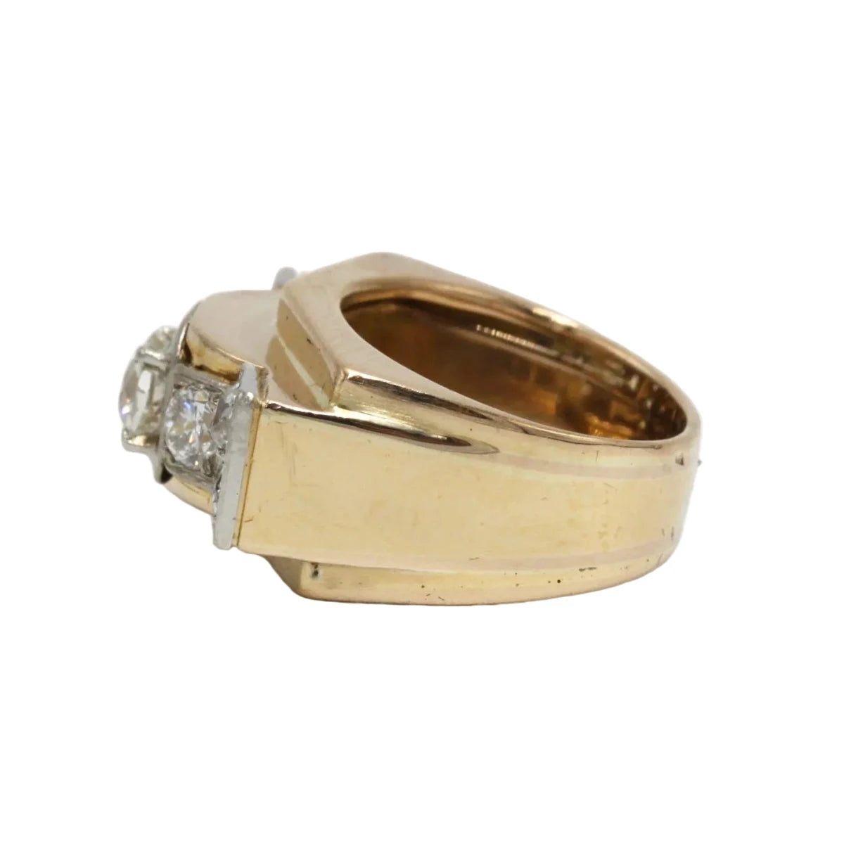 Bague Tank en or jaune, platine et diamants - Castafiore