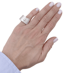 Bague Tank en or jaune, platine et diamants - Castafiore