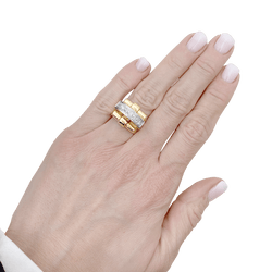 Bague Tank en or jaune, platine et diamants - Castafiore