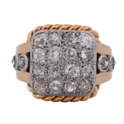 Bague Tank en or jaune, platine et diamants - Castafiore