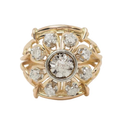 Bague Tank en or jaune, platine et diamants - Castafiore