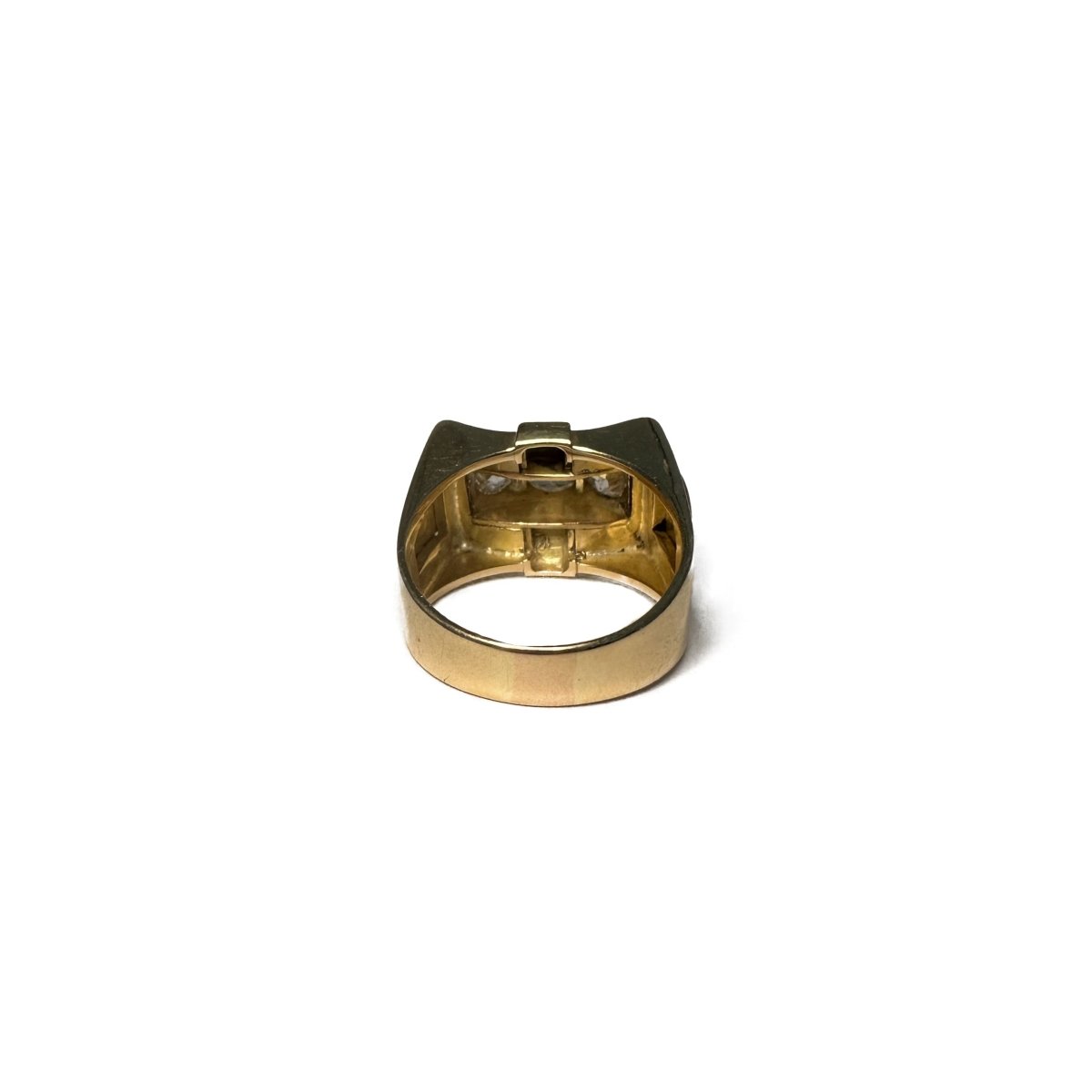 Bague Tank en or jaune, platine et diamants - Castafiore