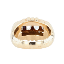 Bague Tank en or jaune, platine et diamants - Castafiore