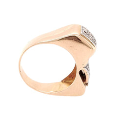 Bague Tank en or jaune, platine et diamants - Castafiore