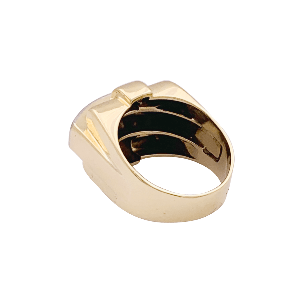 Bague Tank en or jaune, platine et diamants - Castafiore