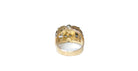 Bague tank en or jaune, platine, et diamants - Castafiore