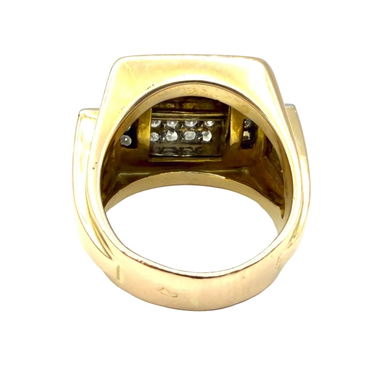 Bague Tank en or jaune, platine et diamants - Castafiore