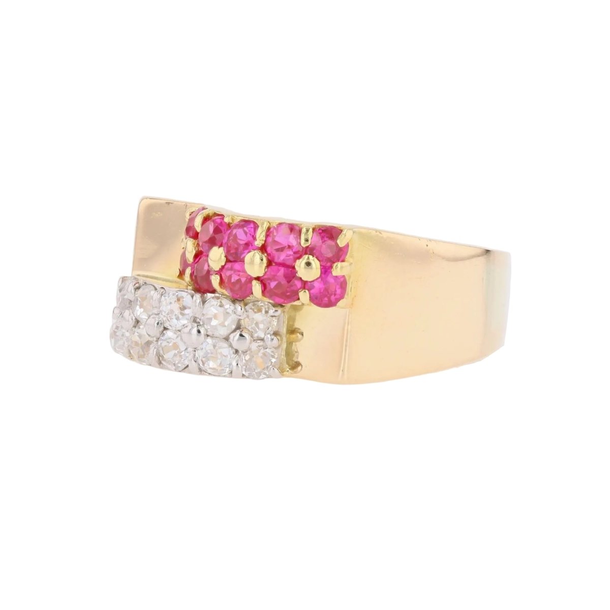 Ring tank duo diamonds ruby