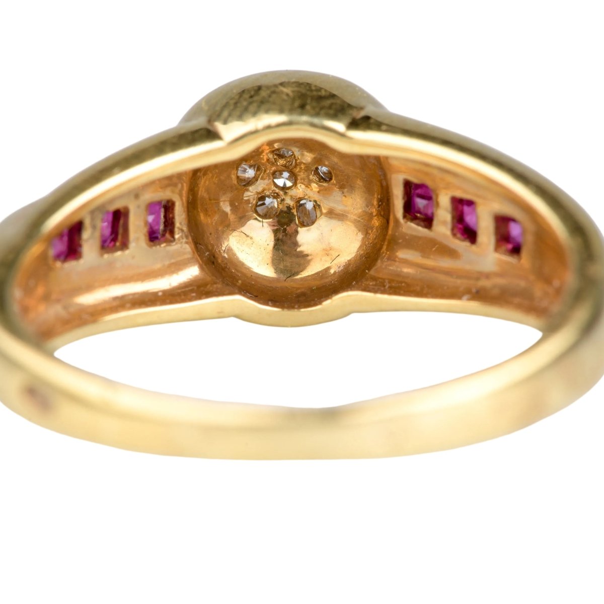 Bague Tank en or jaune, rubis et diamant - Castafiore