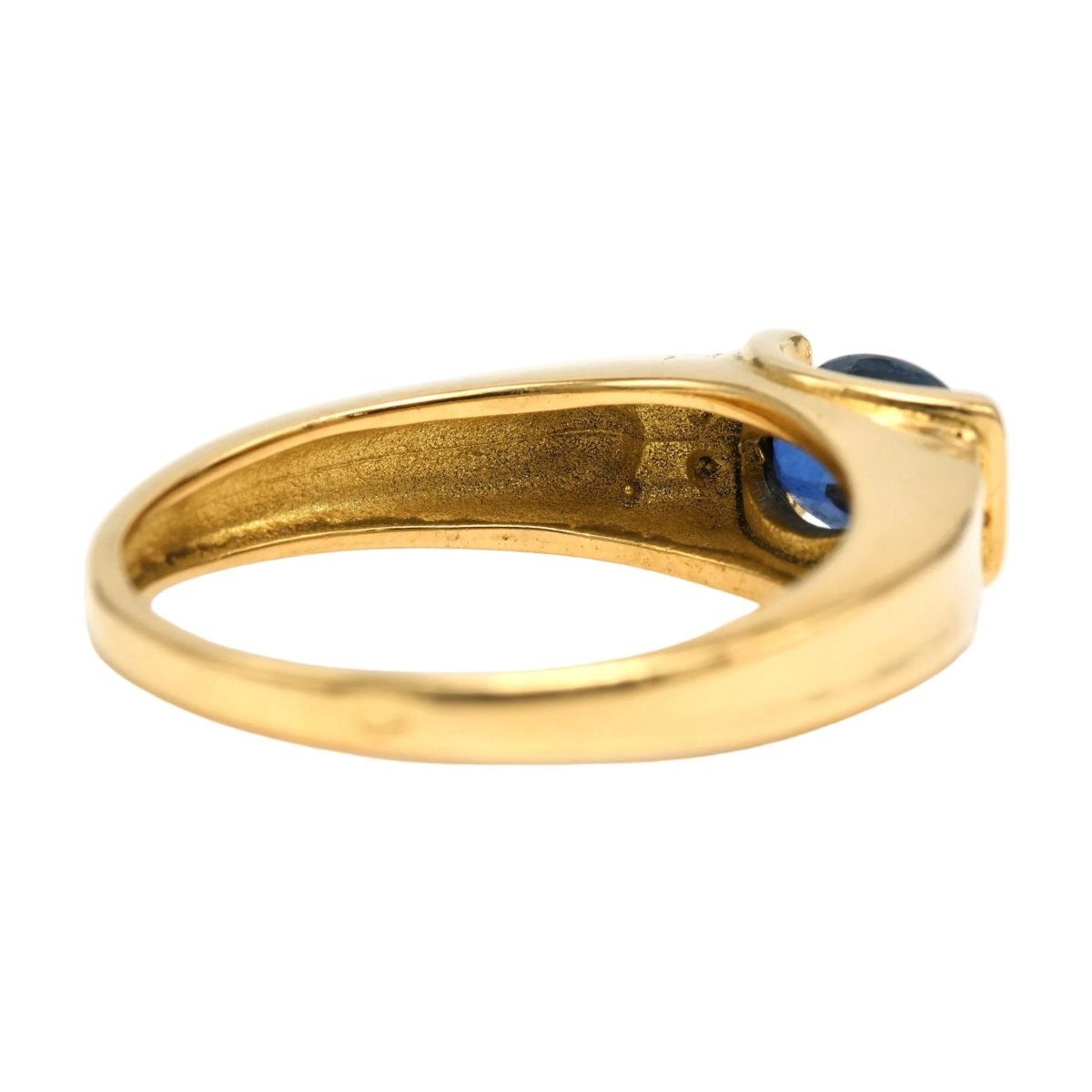 Bague Tank en or jaune, saphir et diamants - Castafiore