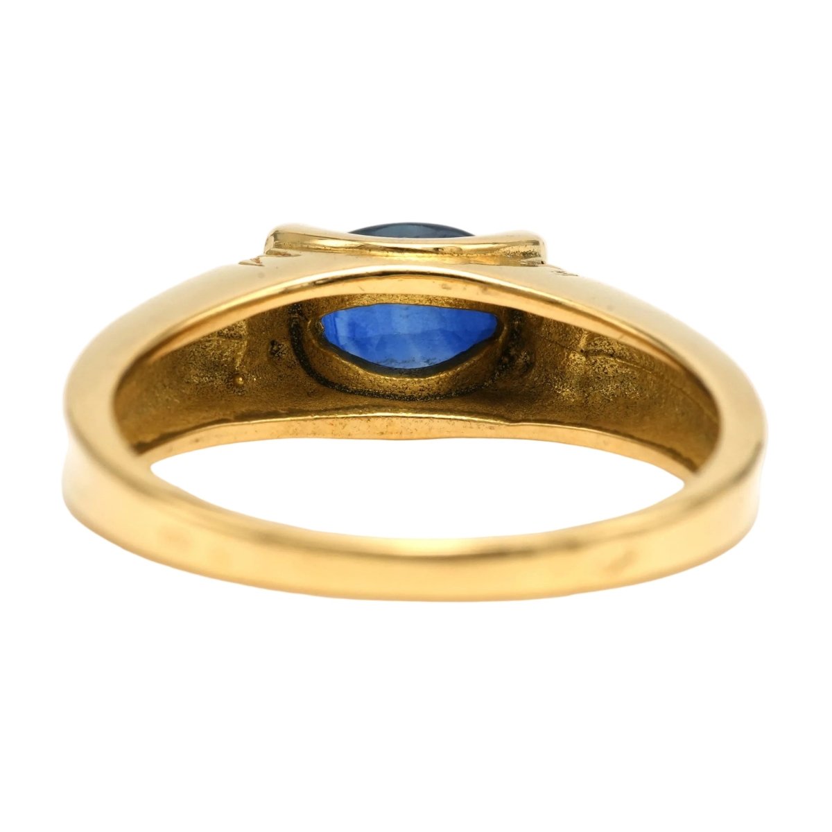 Bague Tank en or jaune, saphir et diamants - Castafiore