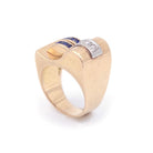 Bague Tank en or, platine, saphirs et diamants - Castafiore