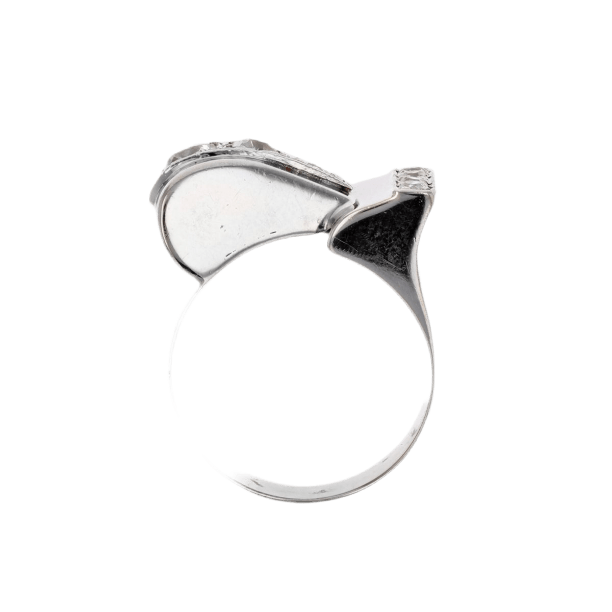 Bague Tank en or rhodié et diamants - Castafiore