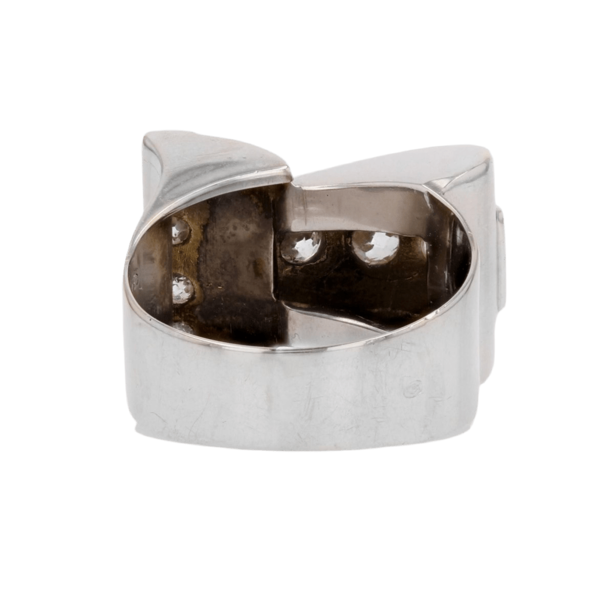 Bague Tank en or rhodié et diamants - Castafiore