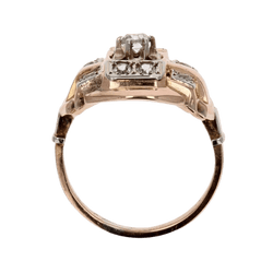 Bague Tank en or rose - Castafiore