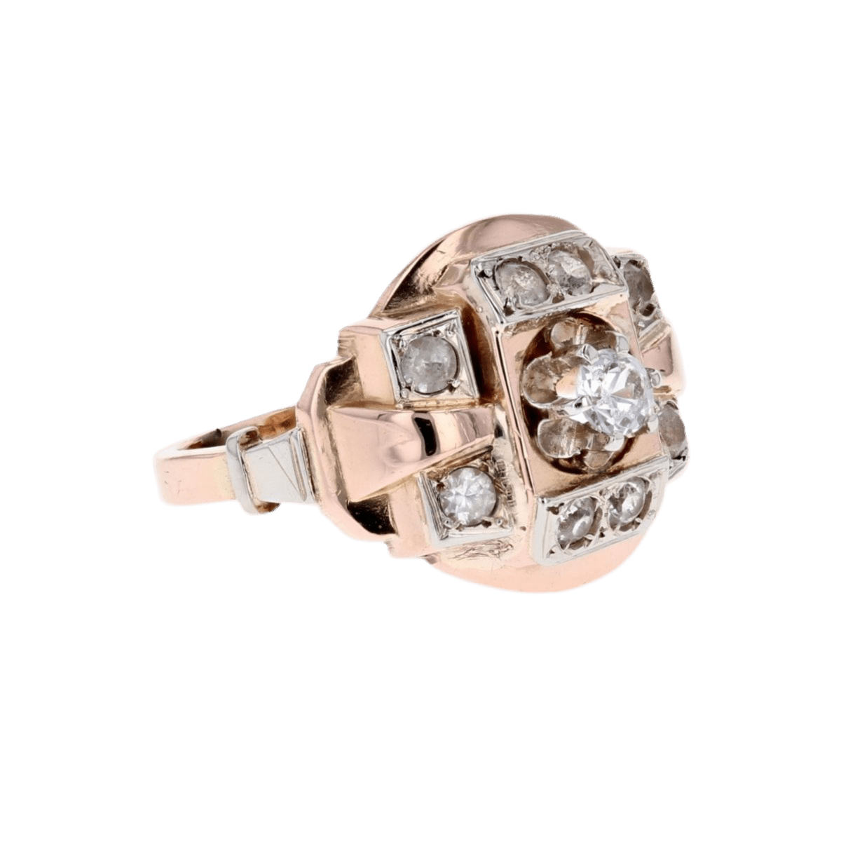 Bague Tank en or rose - Castafiore