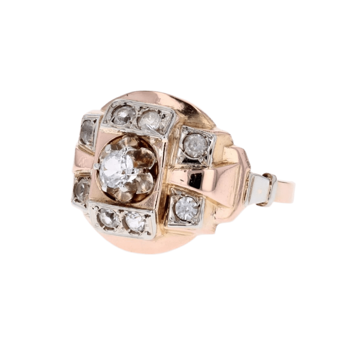 Bague Tank en or rose - Castafiore