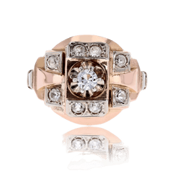 Bague Tank en or rose - Castafiore